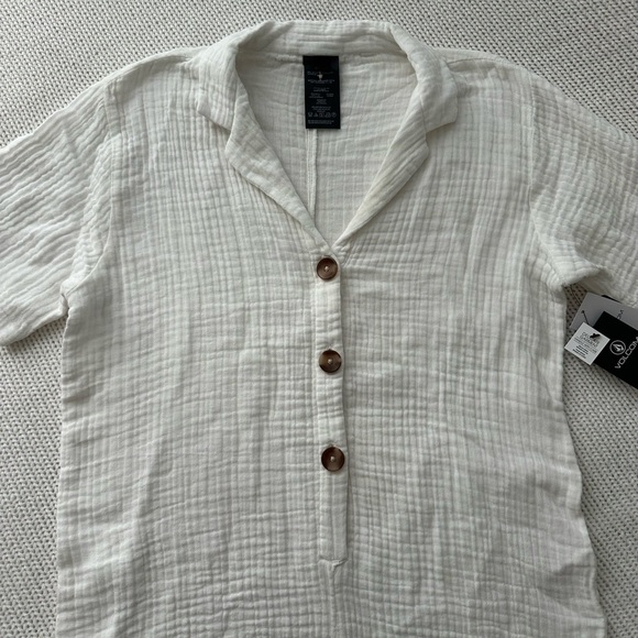 Volcom NWT White Easy Breezy Romper Coverup Size XS - Picture 7 of 12